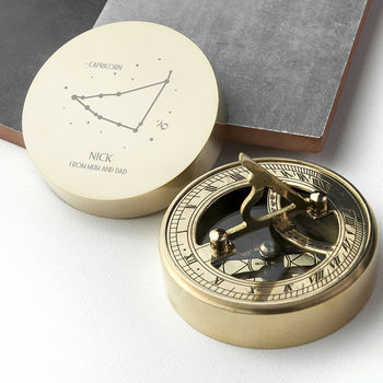 Personalised Constellation Brass Sundial Compass, 2 of 7
