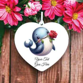 Personalised Cute Rose Animal Whale Decoration, 2 of 2