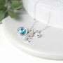 Emma Birthstone And Initial Necklace, Sterling Silver, thumbnail 2 of 6