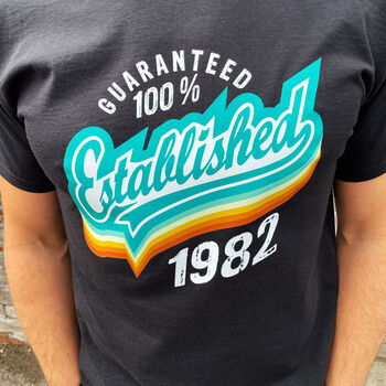'Established 1982/83' 40th Birthday Gift T Shirt, 3 of 9