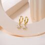 Sterling Silver Cz Star Huggie Hoop Earrings, thumbnail 2 of 11