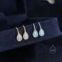 Sterling Silver White Opal Droplet Drop Hook Earrings, thumbnail 4 of 10