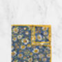 Wedding 100% Cotton Floral Print Tie In Blue And Yellow, thumbnail 5 of 9