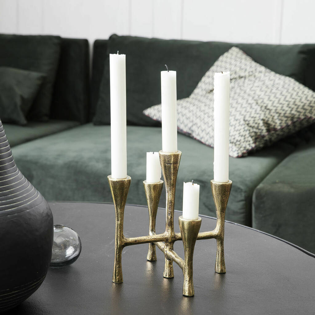 Candle Stand, Tristy, Brass Finish, 1 of 3