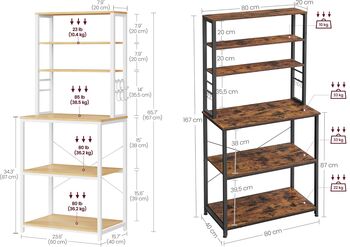 Industrial Kitchen Rack With Shelves And Hooks, 11 of 11