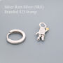 Sterling Silver Little Astronaut Charmed Hoop Earrings, thumbnail 2 of 11