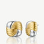 Two Tone Big Statement Stud Earrings In Silver And Gold, thumbnail 2 of 3