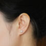 Organic Pebble Stud Earrings With Natural Grey Diamond Slices, thumbnail 3 of 3