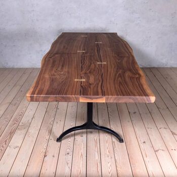 Nord Walnut Live Edge Solid Wood Dining Table, 4 of 6