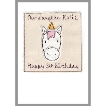 Personalised Unicorn Birthday Card For Girl, 2 of 7