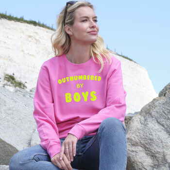 'Outnumbered By Boys' Mum Jumper Sweatshirt, 2 of 10