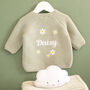 Personalised Baby Cardigan With Daisy And Name Embroidery, thumbnail 1 of 12
