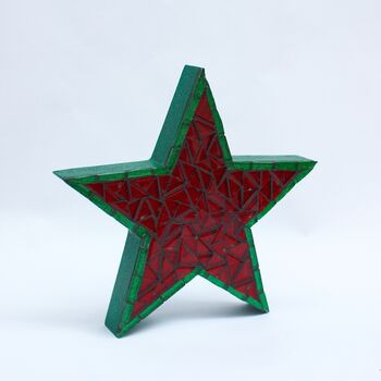Handmade Star Mosaic Ornament, 7 of 9