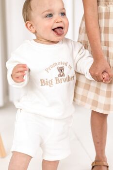 Promoted To Big Brother/Big Sister Embroidered Bear Sweatshirt Jumper, 3 of 7
