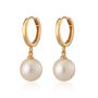 Modern Pearl Hoop Earrings, thumbnail 4 of 6