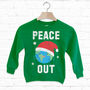 Peace Out Children's Christmas Sweatshirt, thumbnail 3 of 5