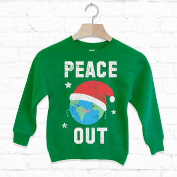 Peace Out Children's Christmas Sweatshirt, 3 of 5