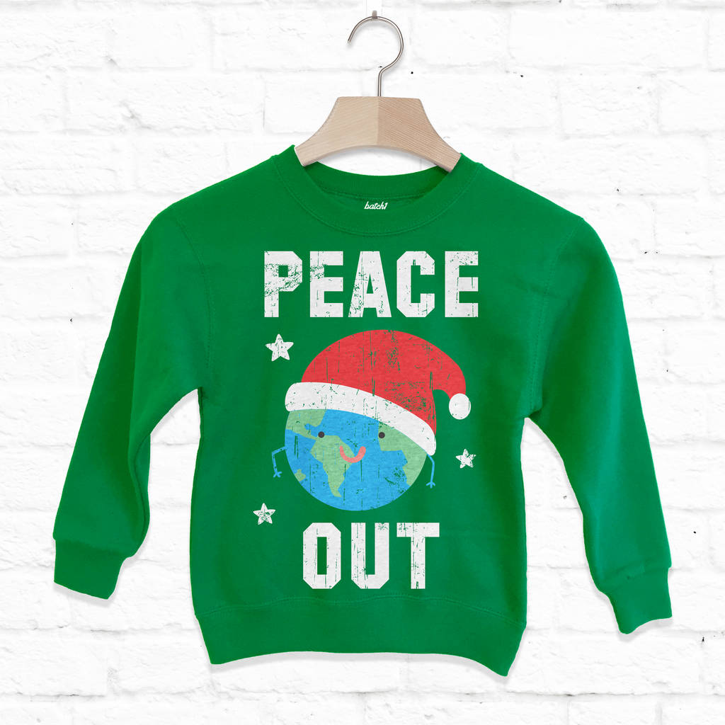 Peace Out Children's Christmas Sweatshirt By Batch1