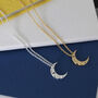 Crescent Moon Necklace In Silver Or 18ct Gold Vermeil, thumbnail 1 of 8
