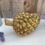 Set Of Three Champagne Gold Pinecone Decorations Ornaments, thumbnail 3 of 9