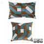 Geometric Blue And Brown Velvet Pillow Cover 50x50cm, thumbnail 5 of 6