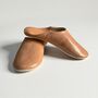 Handmade Moroccan Tan Leather Babouche Slippers, thumbnail 1 of 4