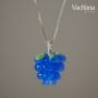 Sterling Silver Blue Raspberry Necklace, thumbnail 2 of 4