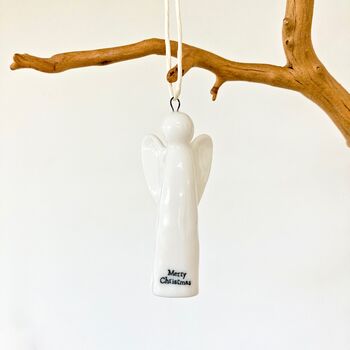 Porcelain Hanging Christmas Angel Decoration, 3 of 4