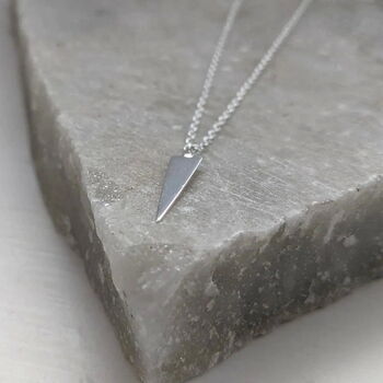 Sterling Silver Triangle Drop Necklace, 4 of 8