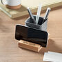 A Stylish Personalised Pen Holder With A Sustainable Bamboo Base And Multifunctional Design For Your Workspace, thumbnail 1 of 2