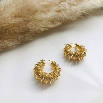 Twisted Spiral Mid Century Hoop Earrings, 3 of 4