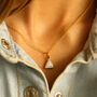 Moonstone Triangle Cut Gemstone Charm Necklace, thumbnail 1 of 5