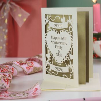 Personalised Laser Cut Anniversary Card, 10 of 12
