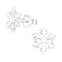 Sparkly Snowflake Sterling Silver Earrings, thumbnail 4 of 11