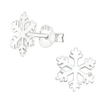 Sparkly Snowflake Sterling Silver Earrings, 4 of 11