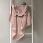 Personalised Hooded Towel In Dusky Pink, thumbnail 3 of 6