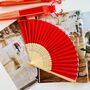 Personalised Red Folding Silk Fan For Women, thumbnail 1 of 12