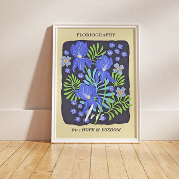 Iris Flower Print For Hope And Wisdom, 4 of 5