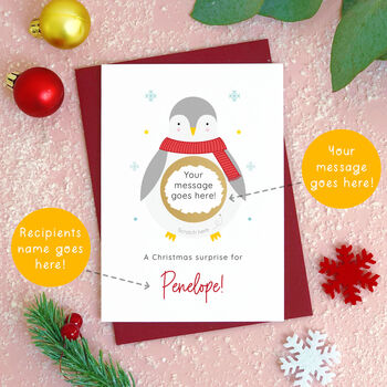 Personalised Penguin Scratch Card, 3 of 6