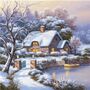 Snowy Cottage Paint By Numbers With Double Paint, thumbnail 1 of 3