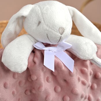 Personalised Dusty Pink Bubble Bunny Comforter, 6 of 6