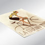 Personalised Vintage Style Cyclist Bike Art Print Gift, thumbnail 2 of 6