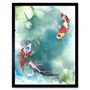 Japanese Koi Carp Fish Lilies Goldfish Wall Art Print, thumbnail 1 of 3