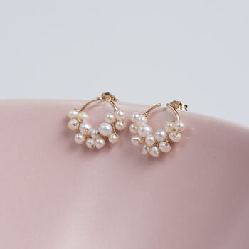 Mini Pearls Cluster Stud Earrings, 4 of 11