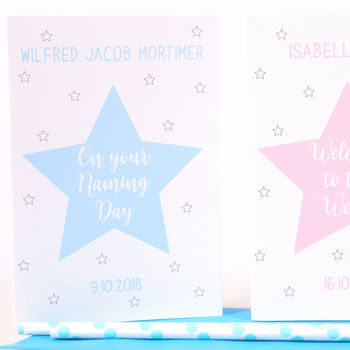 Personalised Christening Or New Baby Star Card, 2 of 4