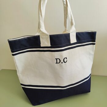 Personalised Cotton Canvas Nautical Tote Bag, 5 of 9