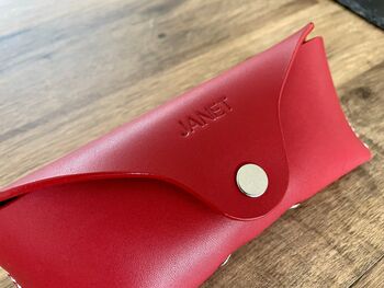 Personalised Red Leather Glasses Case, 2 of 12
