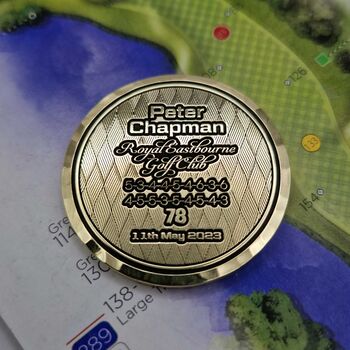 'Round To Remember' Laser Engraved Golf Ball Marker, 2 of 6