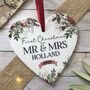 Personalised 1st Christmas Married Heart Decoration, thumbnail 1 of 3