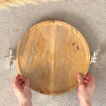 Wooden Serving Platter Cake Stand Birthday Gift For Her, 7 of 9